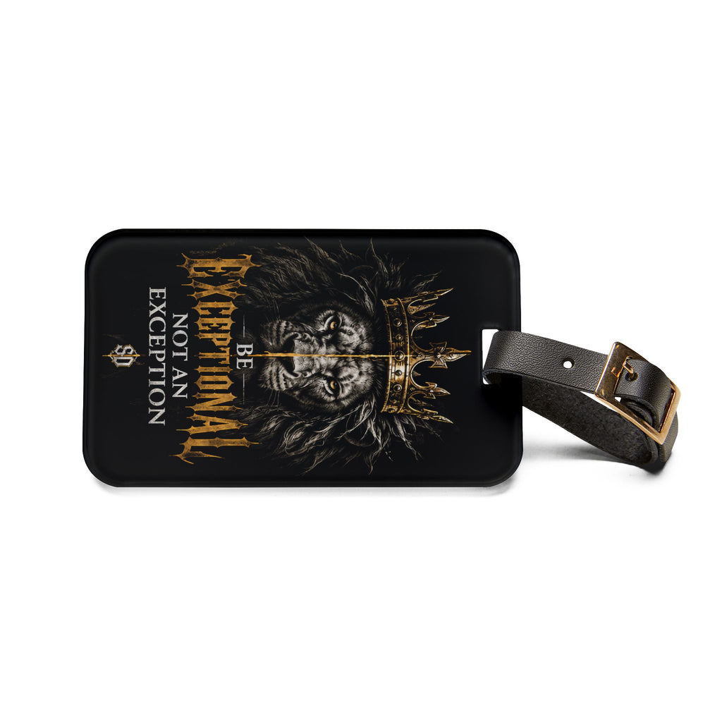 Sacred Divine & Co. Lion Crown Luggage Tag — Be Exceptional Not an Exception Travel ID
