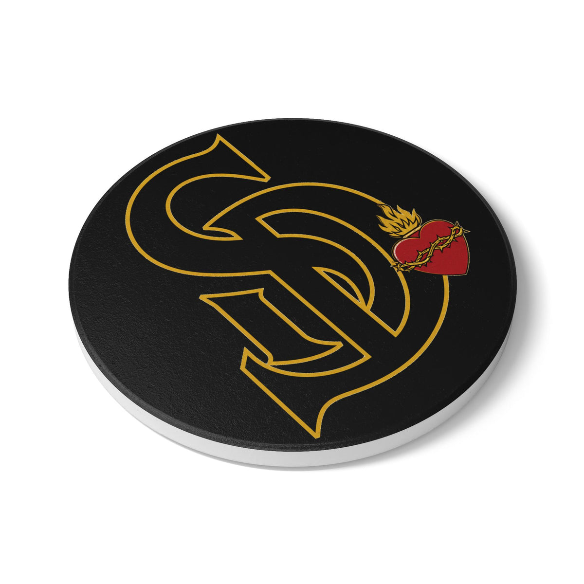 Sacred Heart Monogram Ceramic Coaster