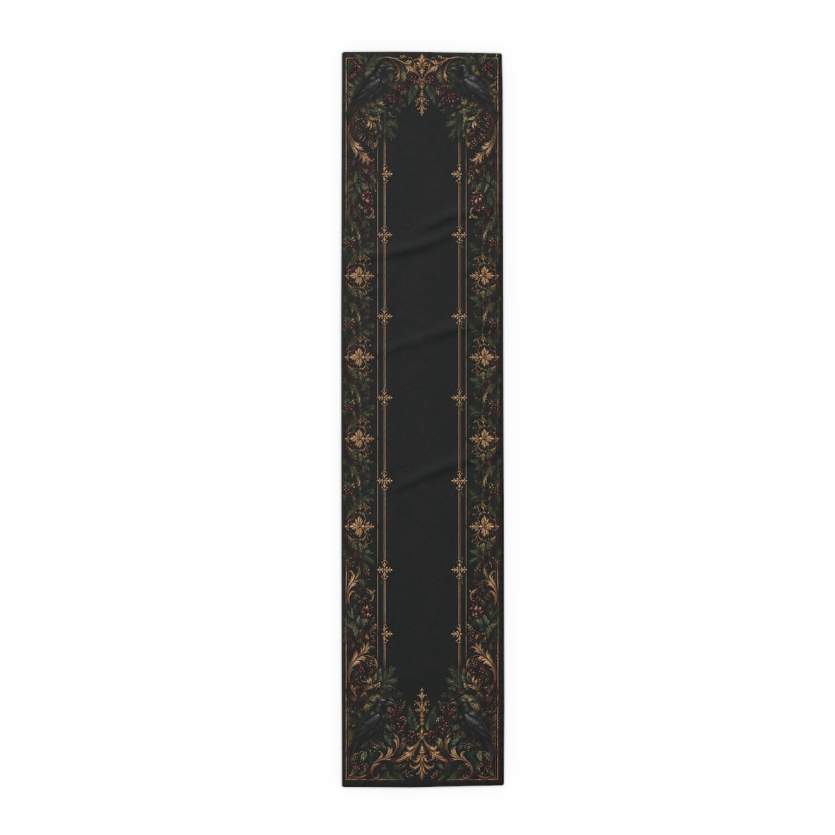 Gallery image 2: Gothic Floral Table Runner — Polyester featuring polyester table runner with an ornate gothic floral design.