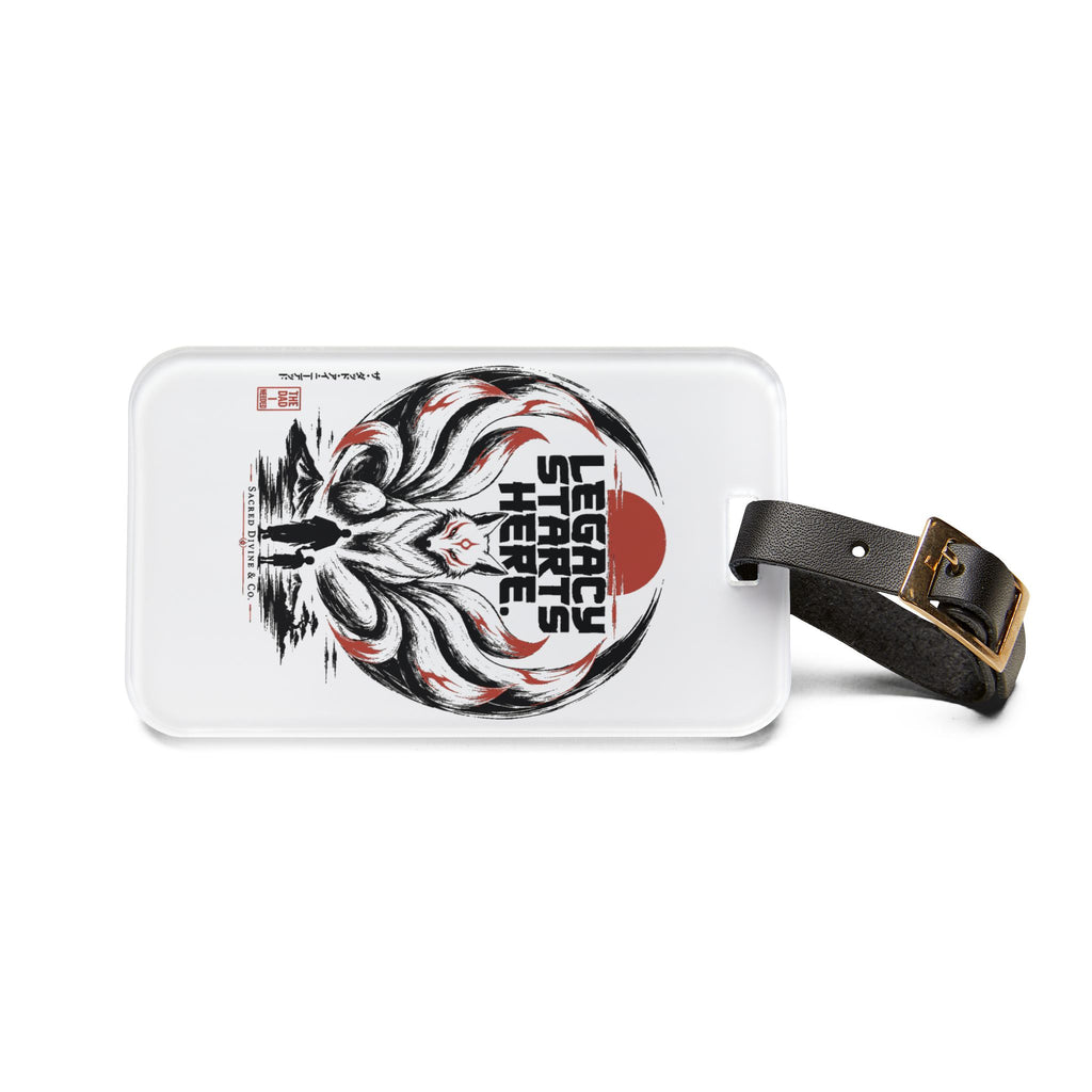 Sacred Divine & Co. Legacy Starts Here Luggage Tag — Japanese-Inspired Graphic Travel ID