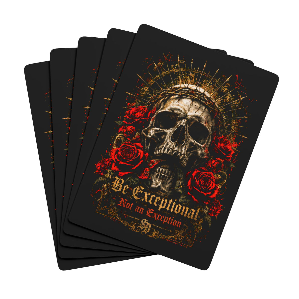 Sacred Divine & Co. Be Exceptional Crowned Skull Poker Playing Cards — Dark Luxury Gift