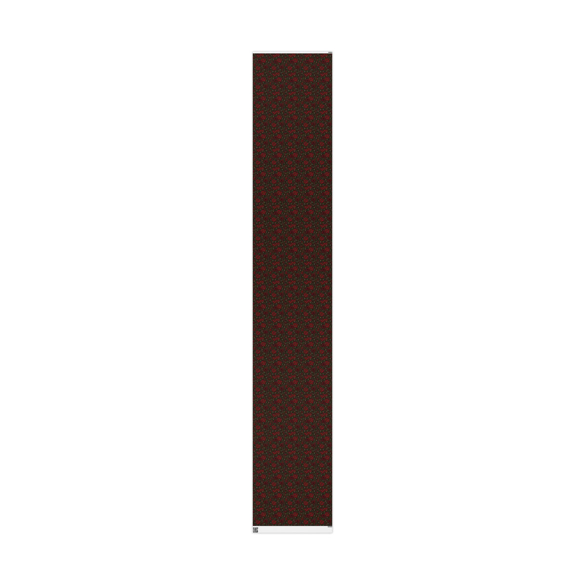 Tall narrow view of Dark Botanical Floral wrapping paper showing the repeating design across the printed strip.