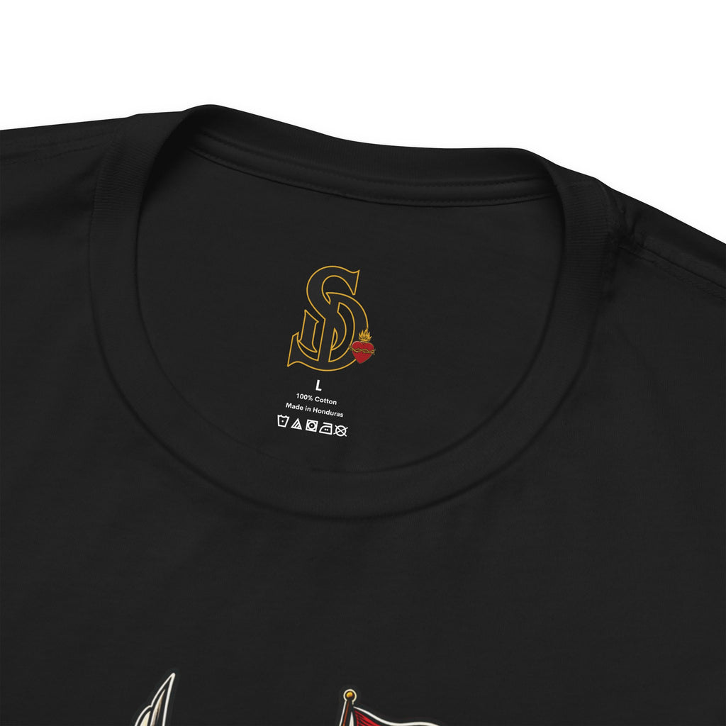 Sailing Tattoo Ship Tee Sacred Divine streetwear presentation