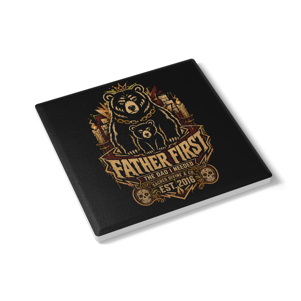 Father First Bear Ceramic Coaster