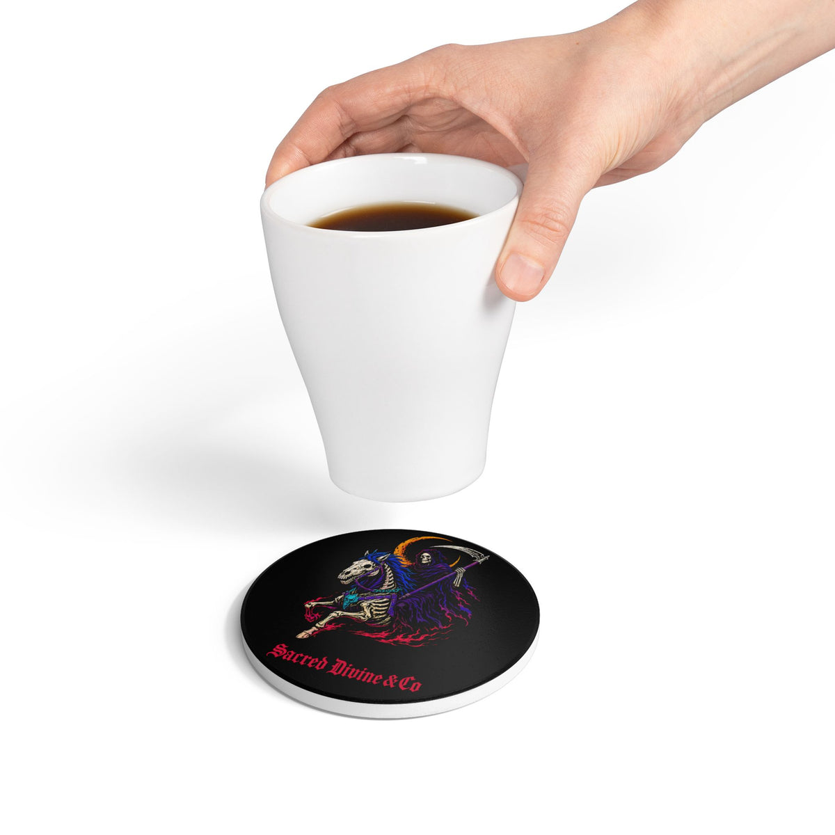 Gothic Reaper Ceramic Coaster