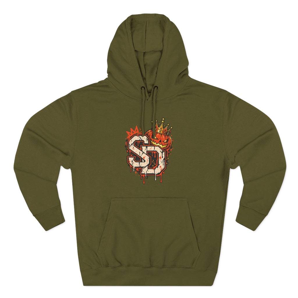 Pumpkin King Hoodie — 'Kingpin Never Sleeps' Streetwear Fleece Pullover