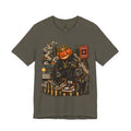 Pumpkin King Streetwear Tee product mockup featuring crowned pumpkin king Halloween artwork