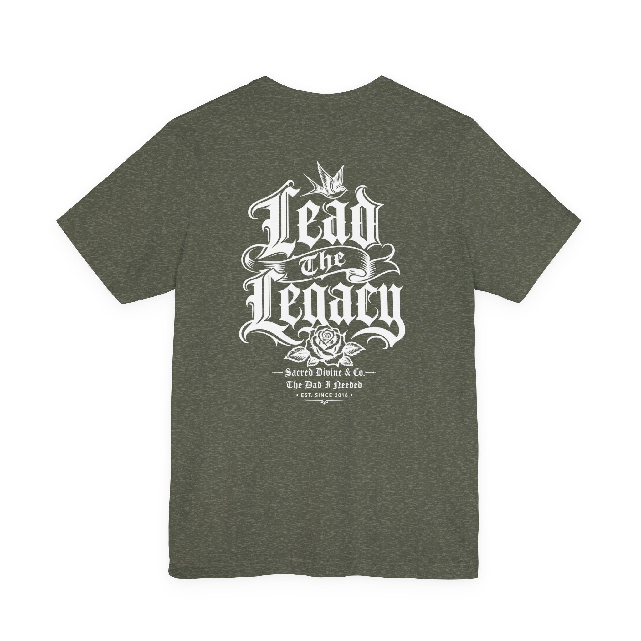 Lead The Legacy Graphic Tee — Vintage Gothic Pocket & Back Print