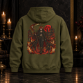 Gothic Reaper Graphic Hoodie — Dark Witch Scythe & Candleback Pullover