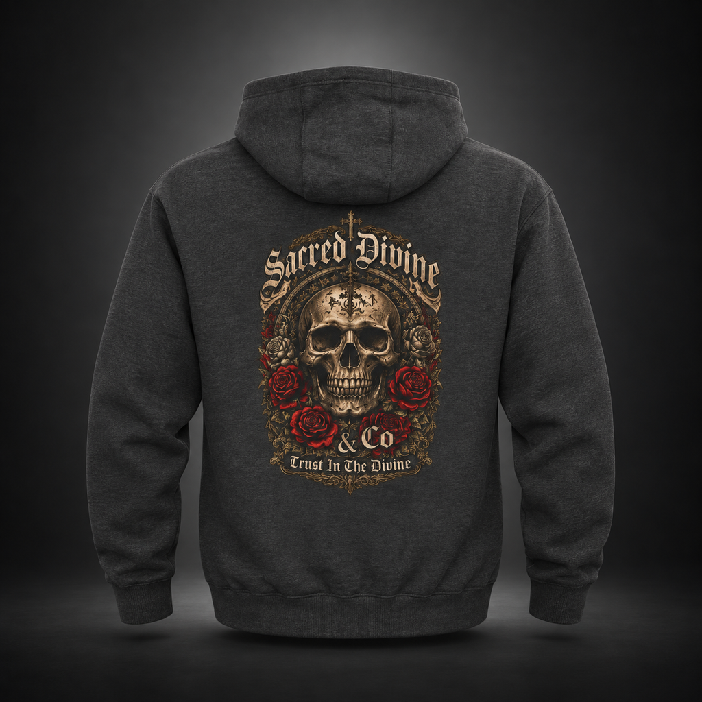 Vintage Skull & Roses Hoodie