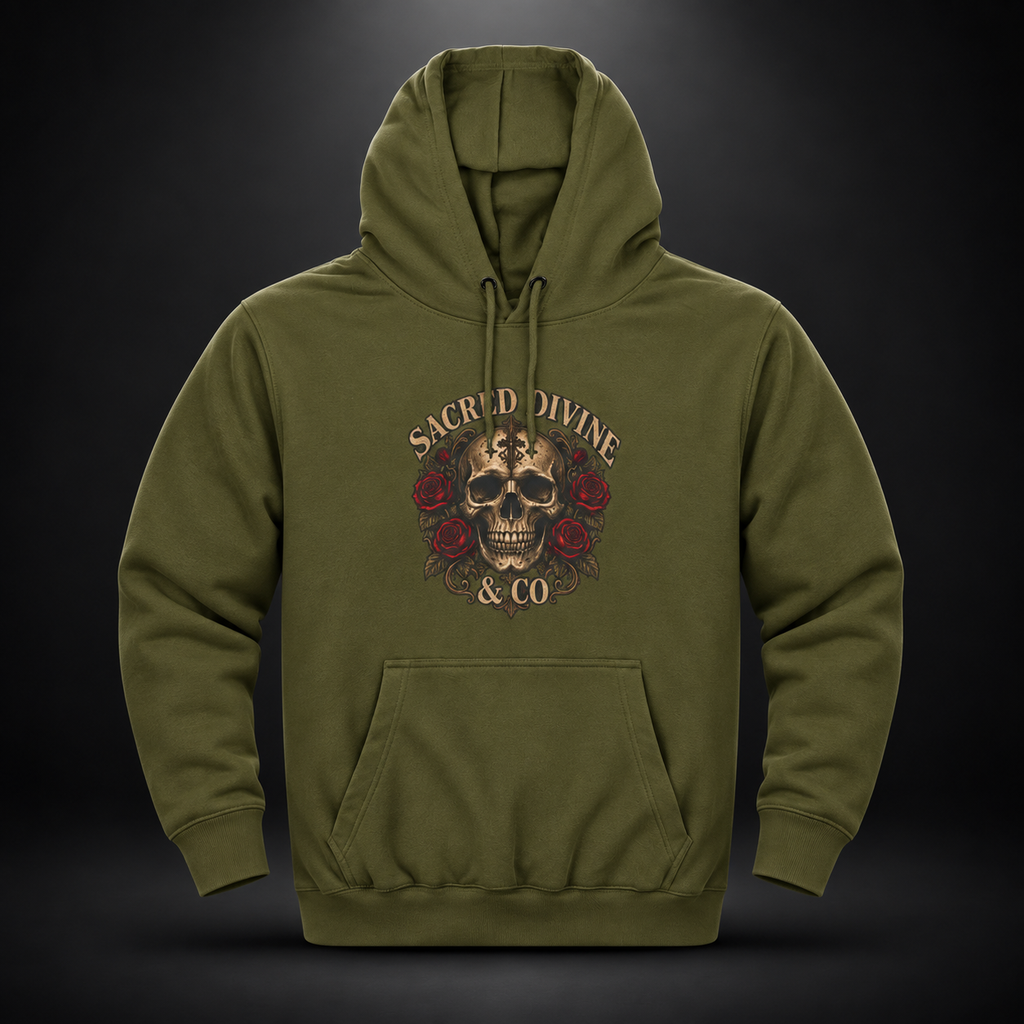 Vintage Skull & Roses Hoodie