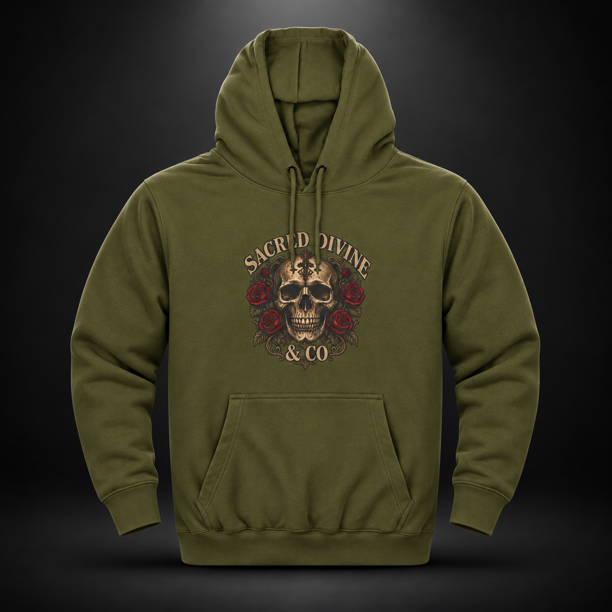 Vintage Skull & Roses Hoodie