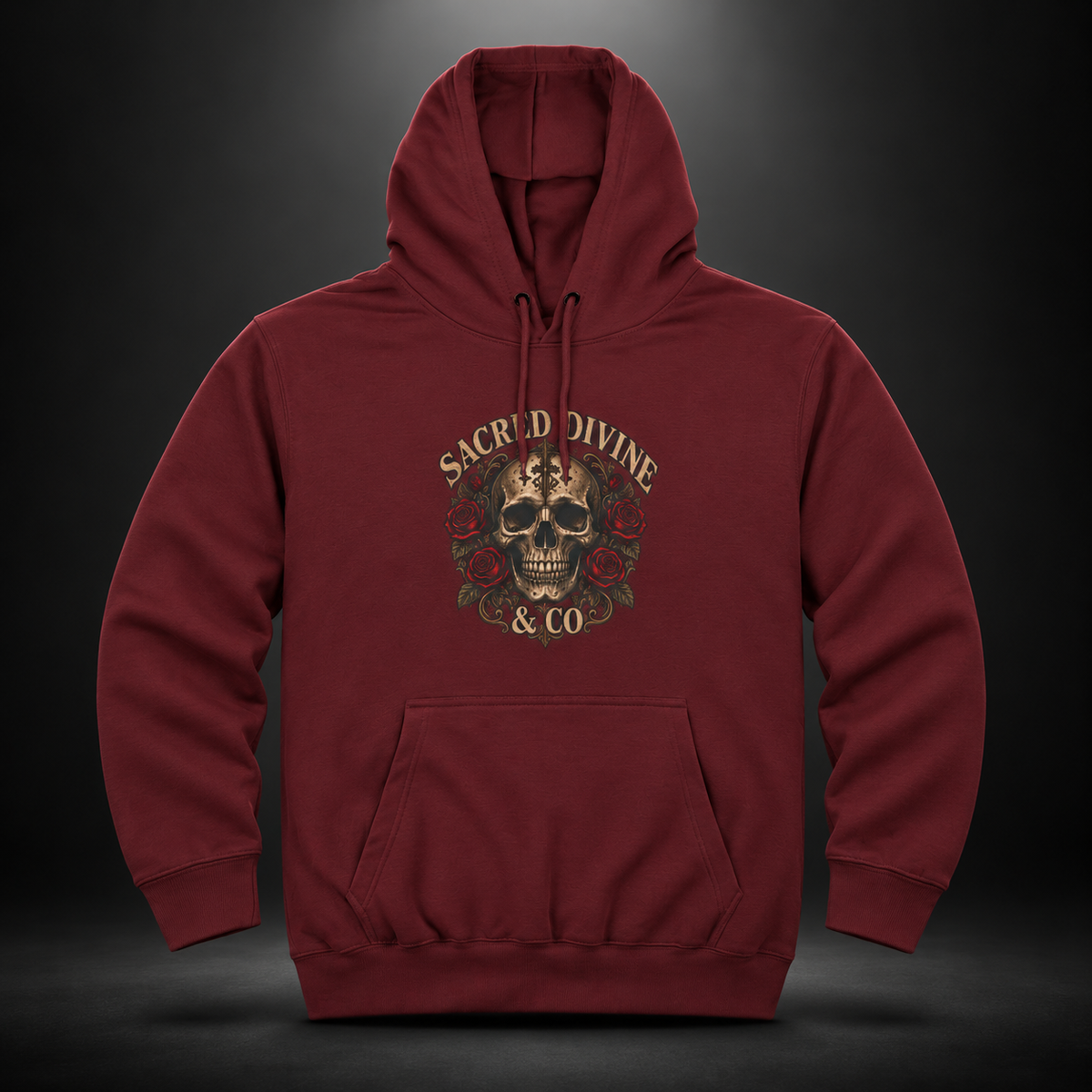 Vintage Skull & Roses Hoodie
