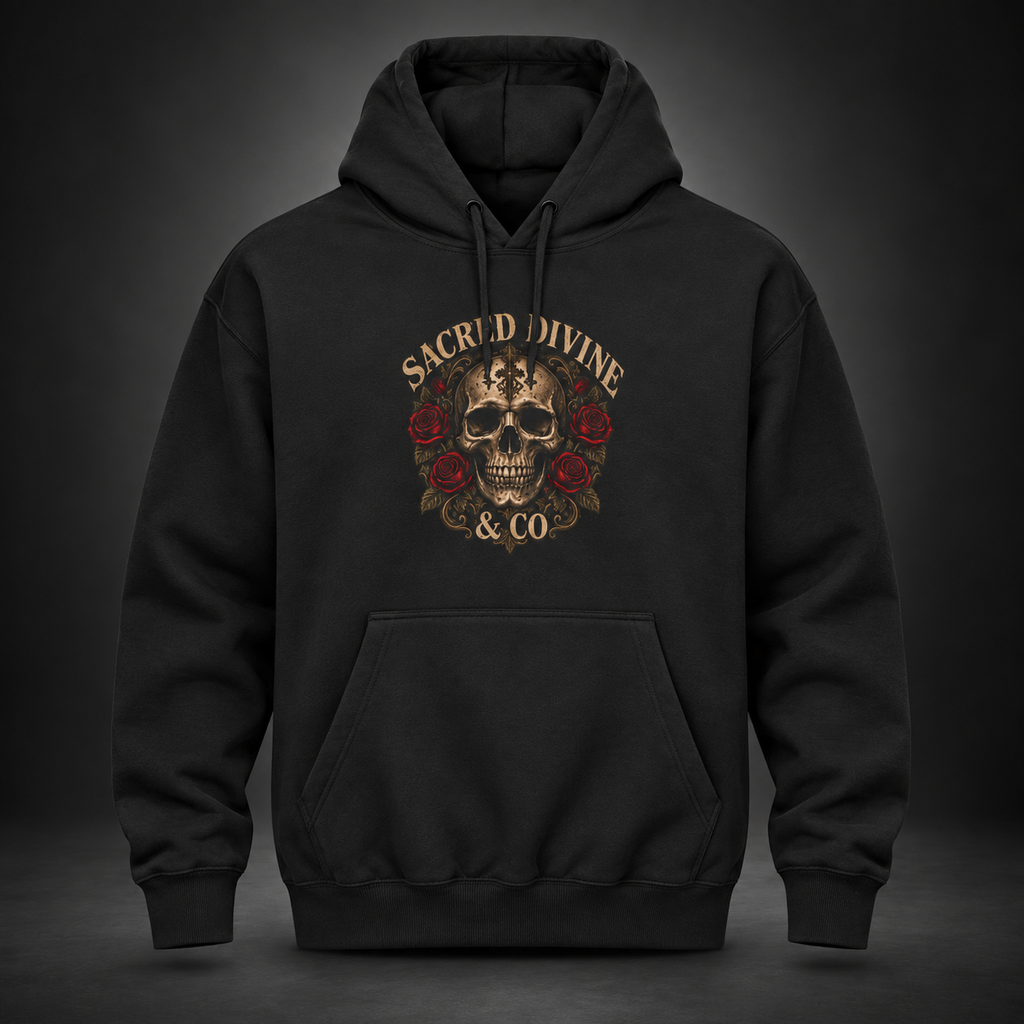 Vintage Skull & Roses Hoodie