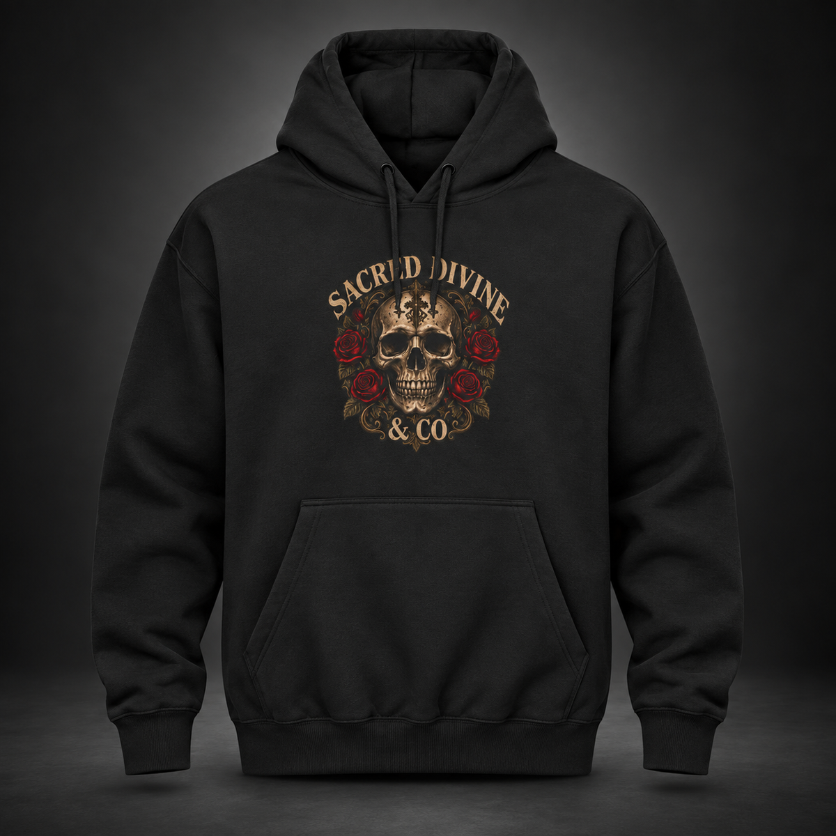 Vintage Skull & Roses Hoodie