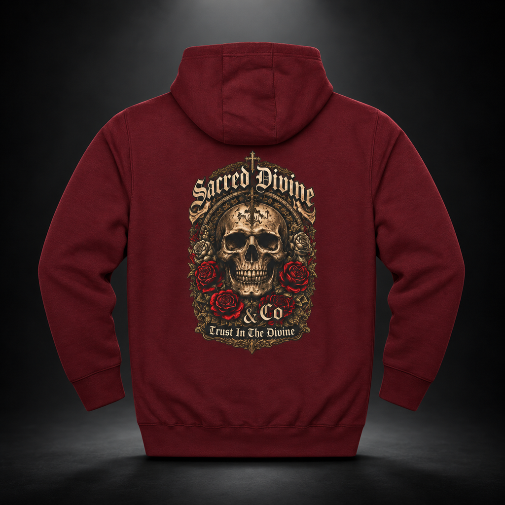 Vintage Skull & Roses Hoodie