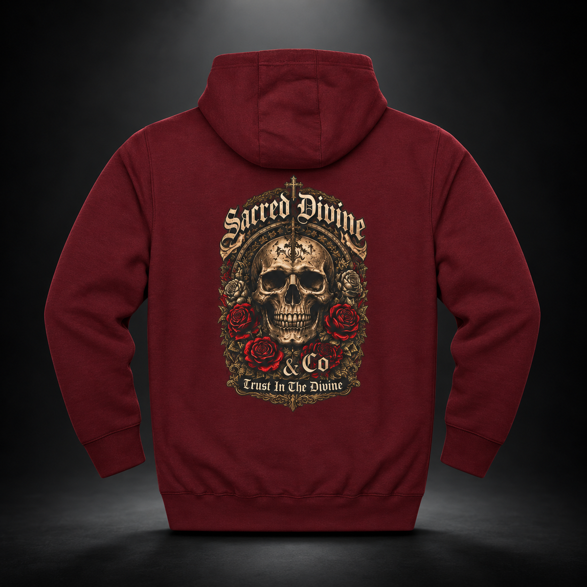 Vintage Skull & Roses Hoodie