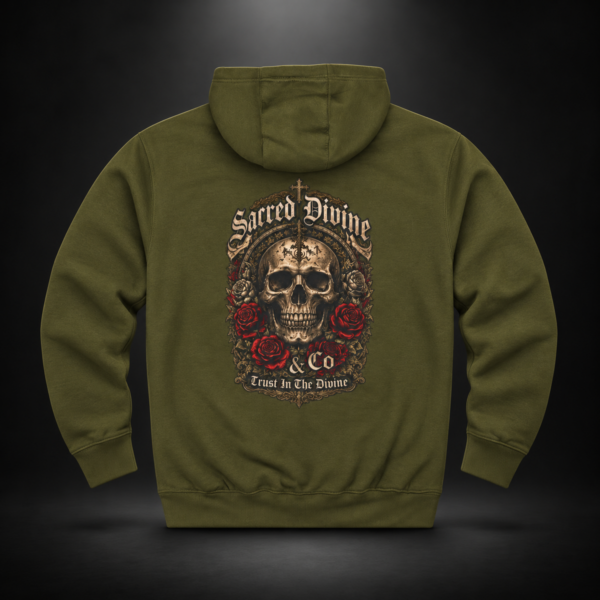 Vintage Skull & Roses Hoodie