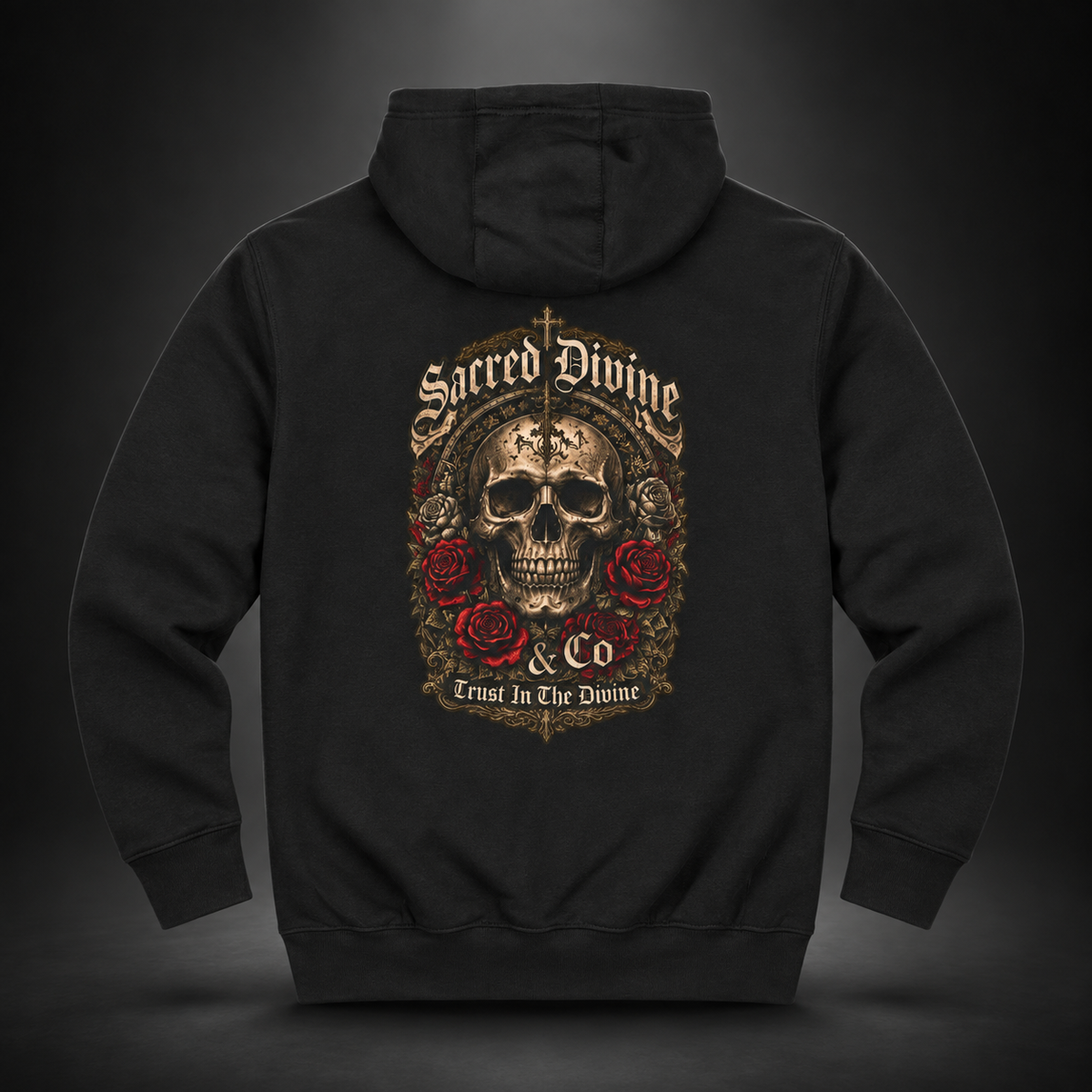 Vintage Skull & Roses Hoodie