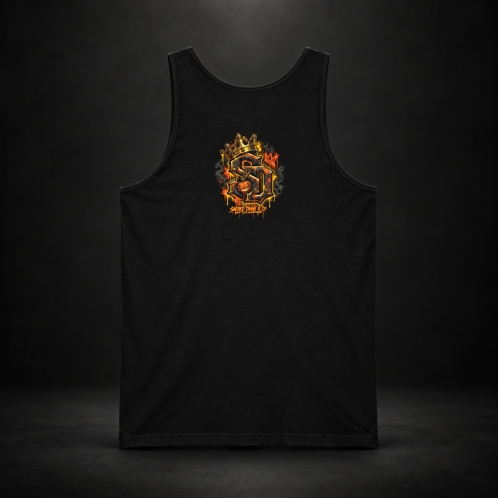 Pumpkin Crew Loyalty Tank Top with pumpkin crew illustration