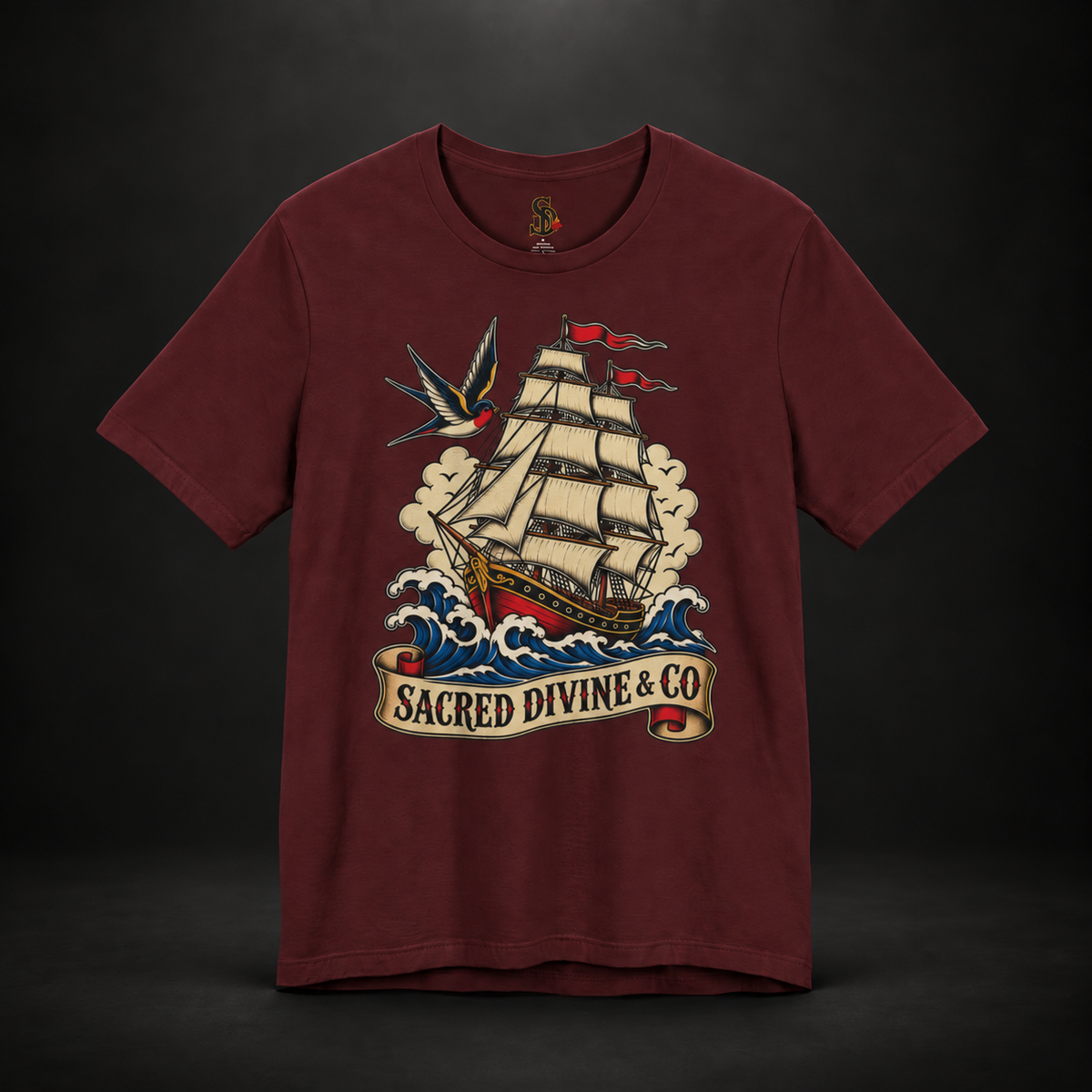 Sailing Tattoo Ship Tee nautical tattoo-inspired presentation