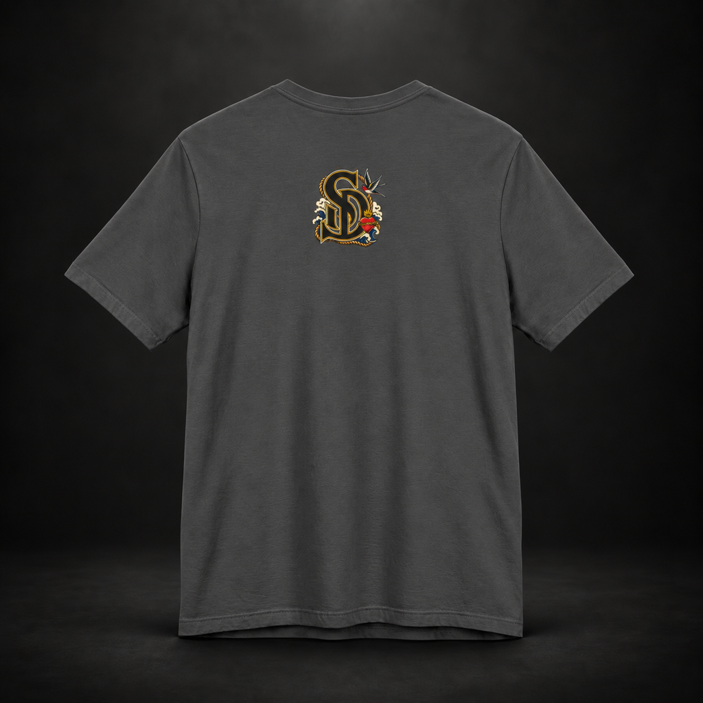 Sailing Tattoo Ship Tee with traditional maritime tattoo influence