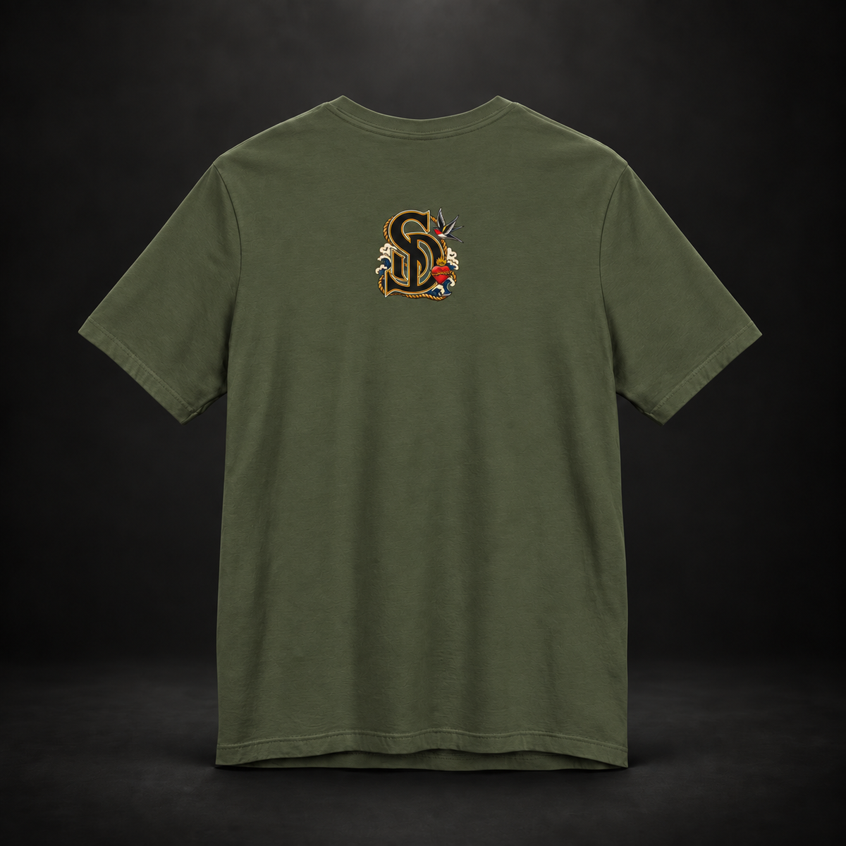 Sailing Tattoo Ship Tee with swallow and wave design elements