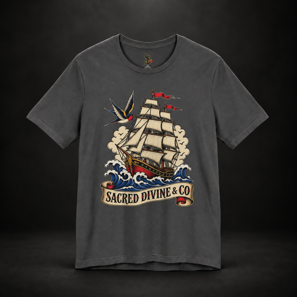 Sailing Tattoo Ship Tee nautical streetwear product presentation