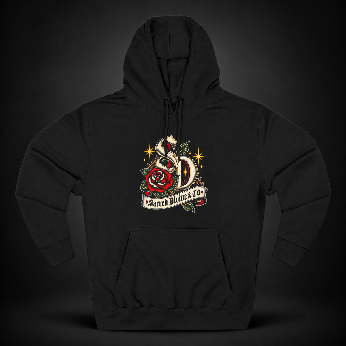 Retro Skull & Rose Hoodie featuring skull and rose graphic styling