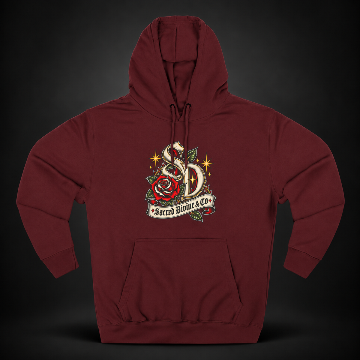 Retro Skull & Rose Hoodie gothic streetwear product presentation