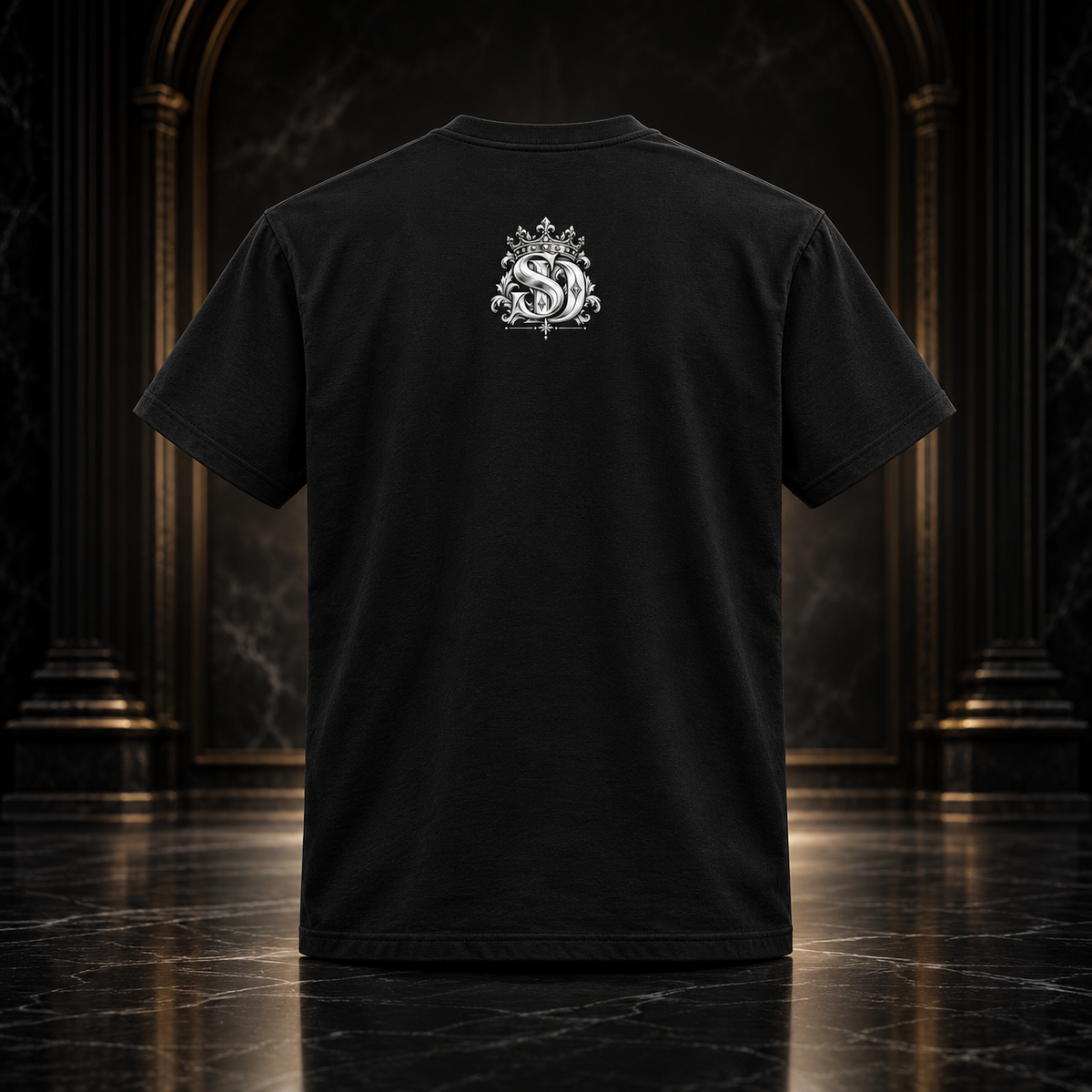 Motivational graphic T-shirt with crowned lion illustration.