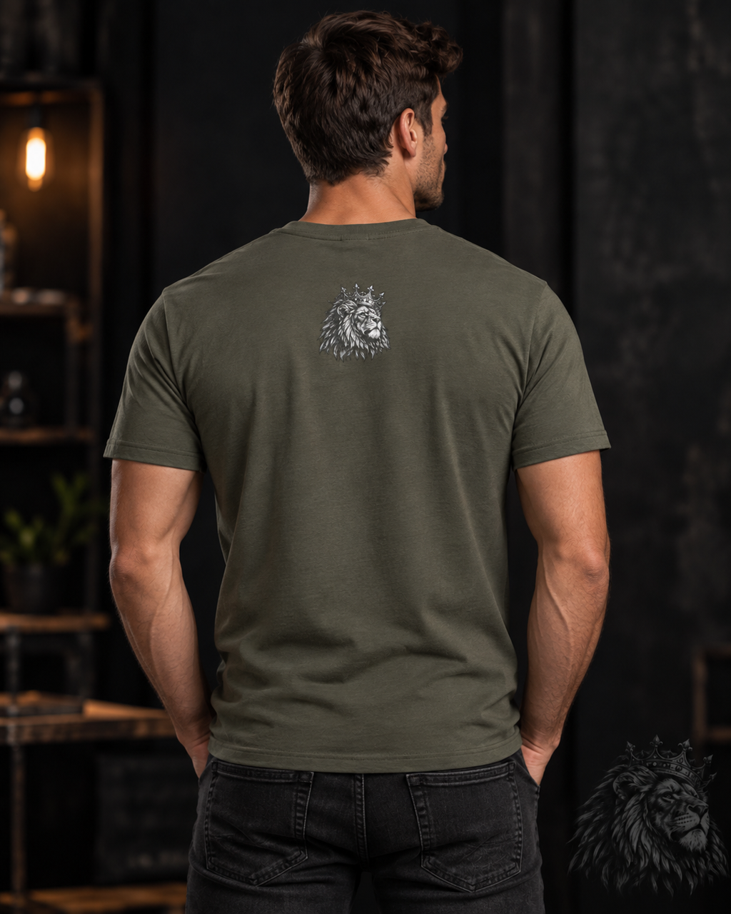 Sacred Divine discipline tee featuring crowned lion design.