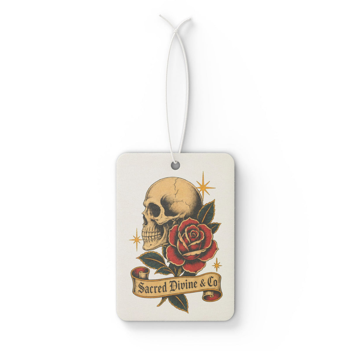 Skull & Rose Banner Car Air Freshener