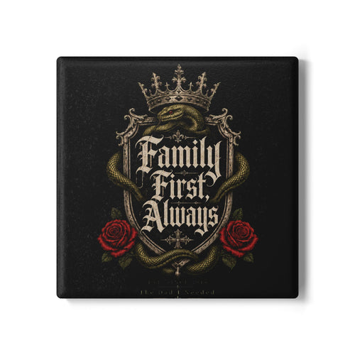 Family First Always Ceramic Coaster