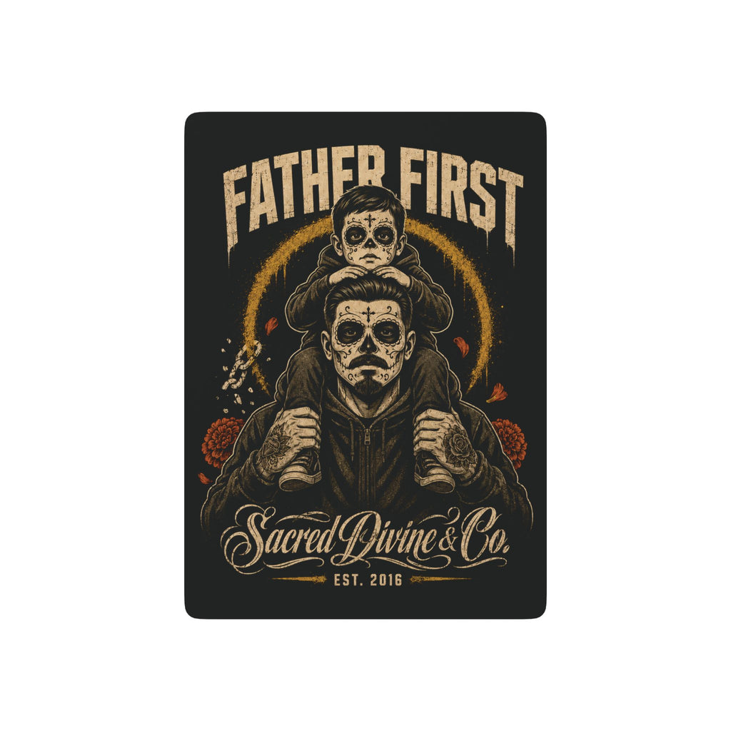 Sacred Divine & Co. Father First Día de los Muertos Poker Playing Cards — Dark Luxury Dad Gift
