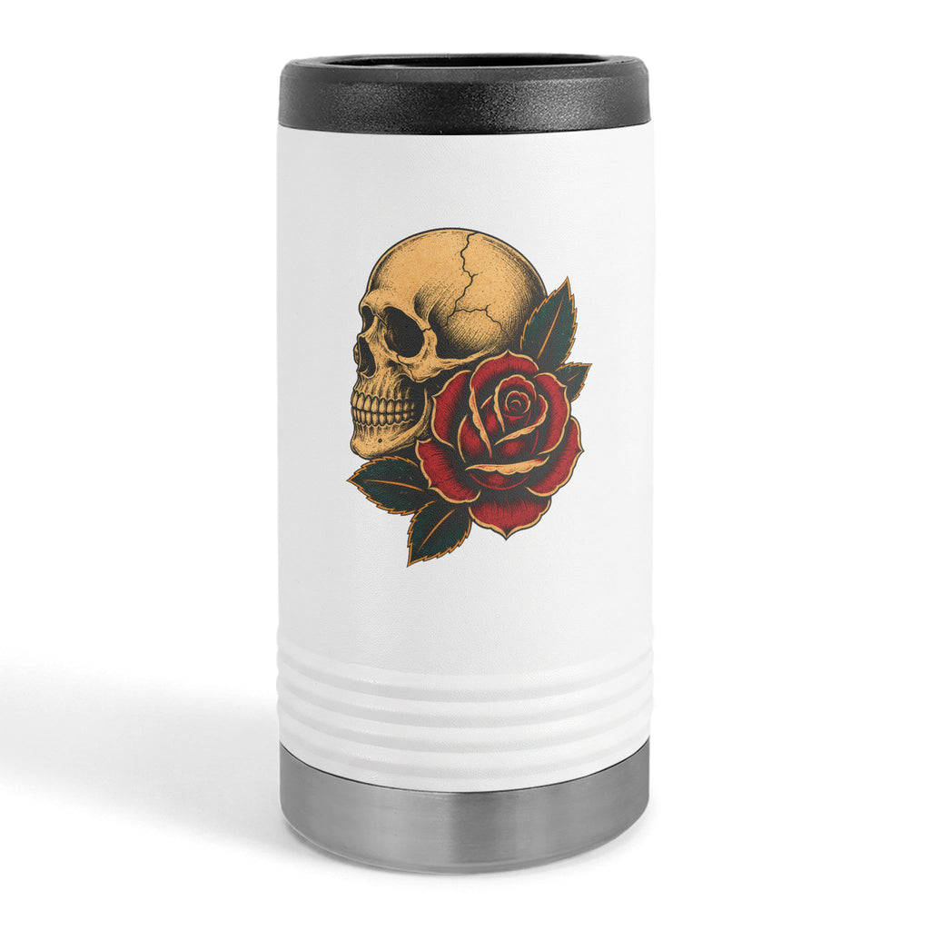 Skull & Rose Slim Can Holder