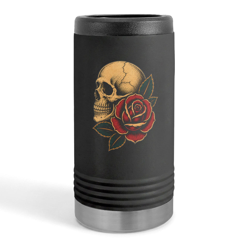 Skull & Rose Slim Can Holder
