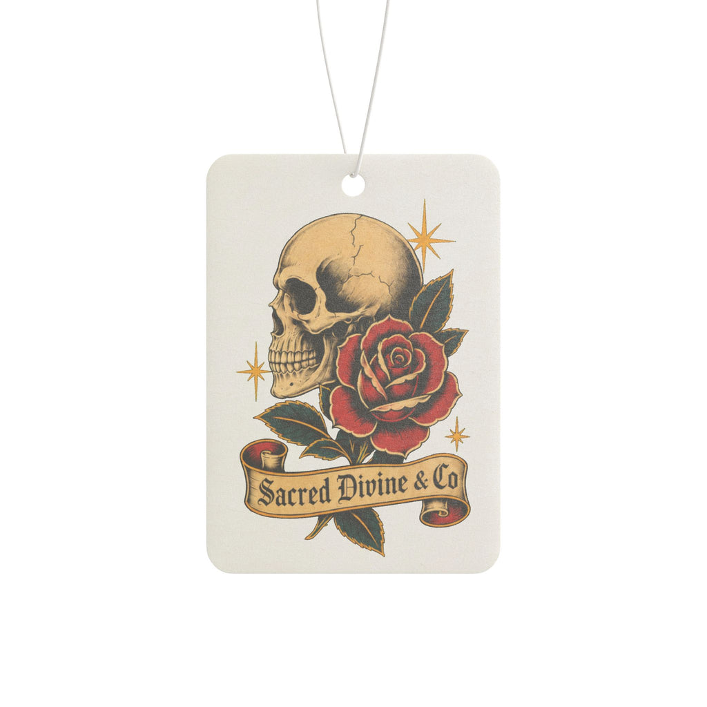 Skull & Rose Banner Car Air Freshener