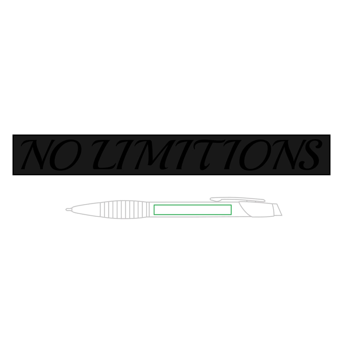 Sacred Divine & Co. No Limitations Engraved Brass Ballpoint Pen — Dark Luxury Executive Gift