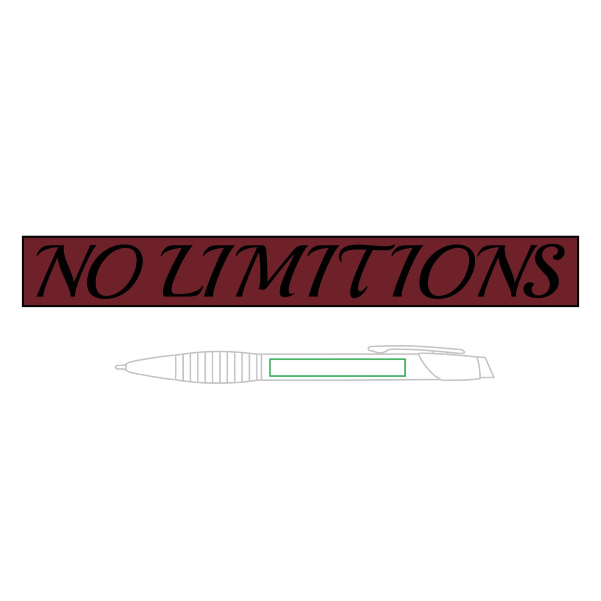 Sacred Divine & Co. No Limitations Engraved Brass Ballpoint Pen — Dark Luxury Executive Gift