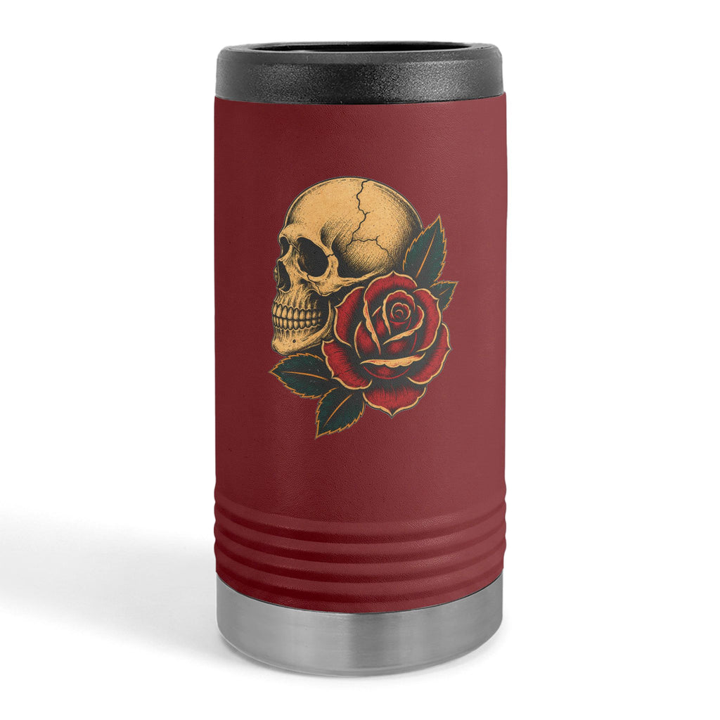 Skull & Rose Slim Can Holder