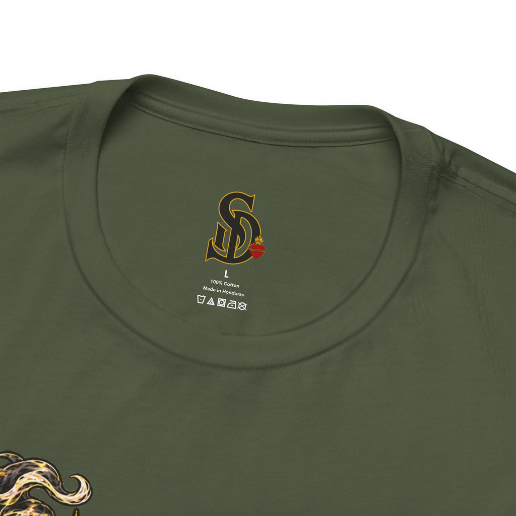 Pumpkin King Streetwear Tee product mockup featuring crowned pumpkin king Halloween artwork