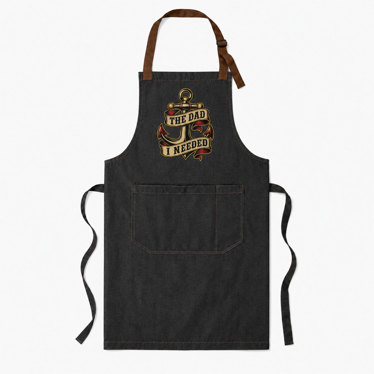 Sacred Divine & Co. The Dad I Needed Anchor Bib Apron — Dark Luxury Dad Gift Grill Apron