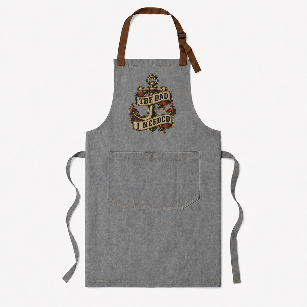Sacred Divine & Co. The Dad I Needed Anchor Bib Apron — Dark Luxury Dad Gift Grill Apron