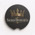 Gold Crown Logo Car Coaster
