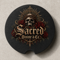 Gothic Skull Crest Car Coaster