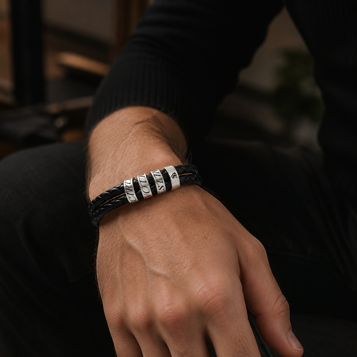 Discipline Devotion Destiny Engraved Leather Bracelet
