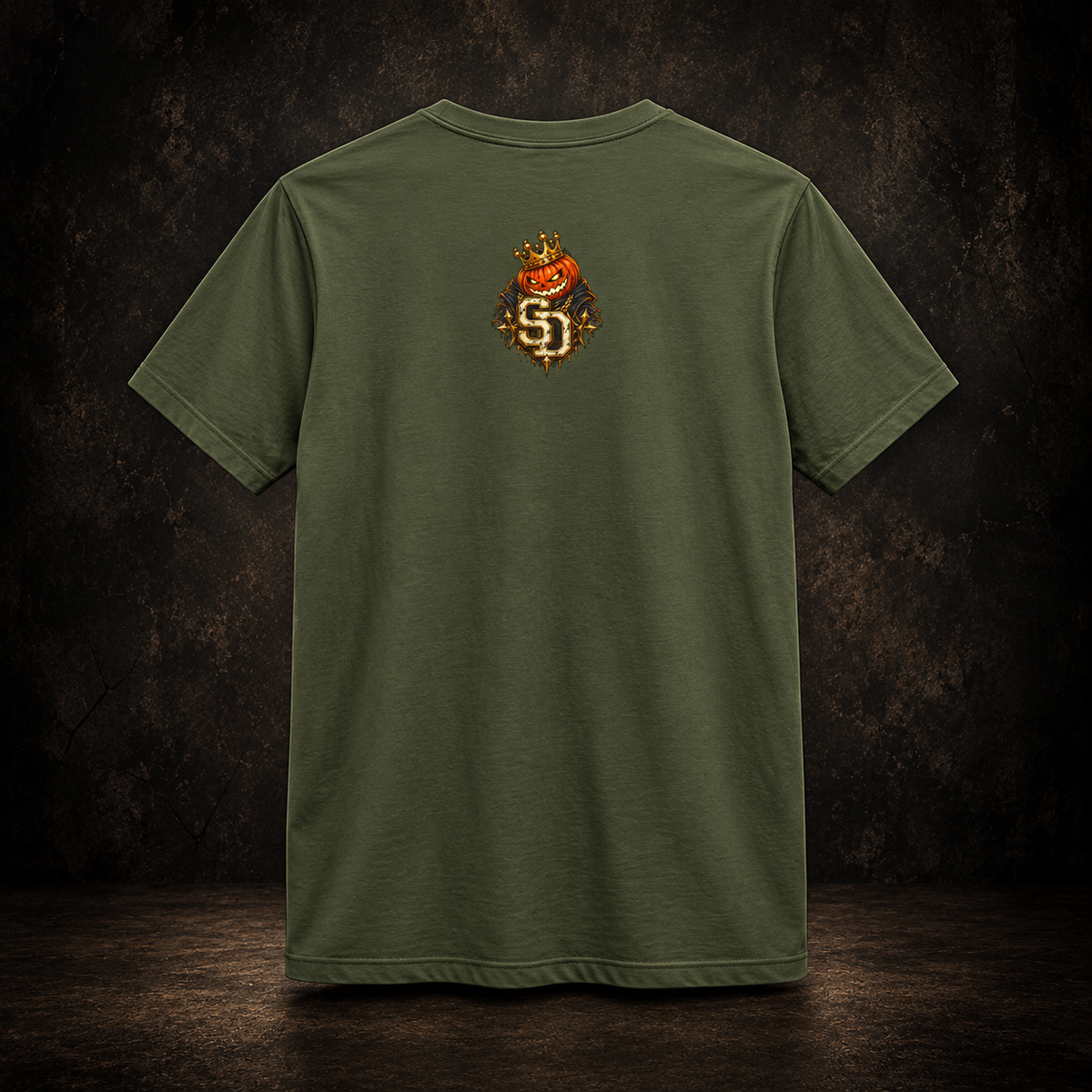 Pumpkin King Streetwear Tee styled product image featuring crowned pumpkin king Halloween artwork