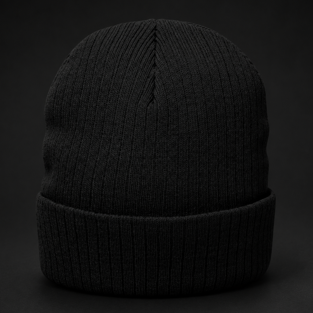 Sacred Divine & Co. Ribbed Knit Beanie – Dark Luxury Headwear