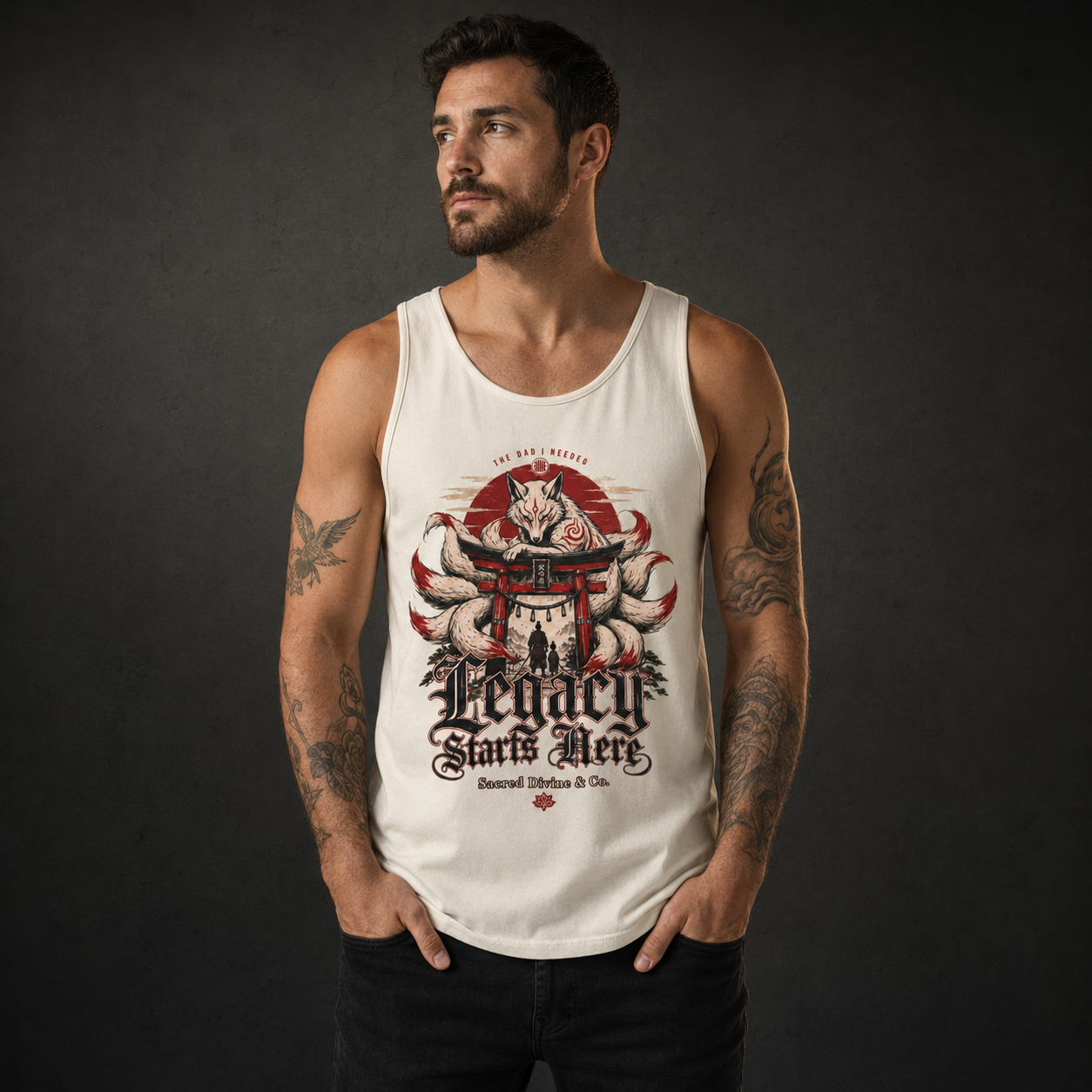 Sacred Divine & Co. Garment-Dyed Tank – Dark Luxury Streetwear